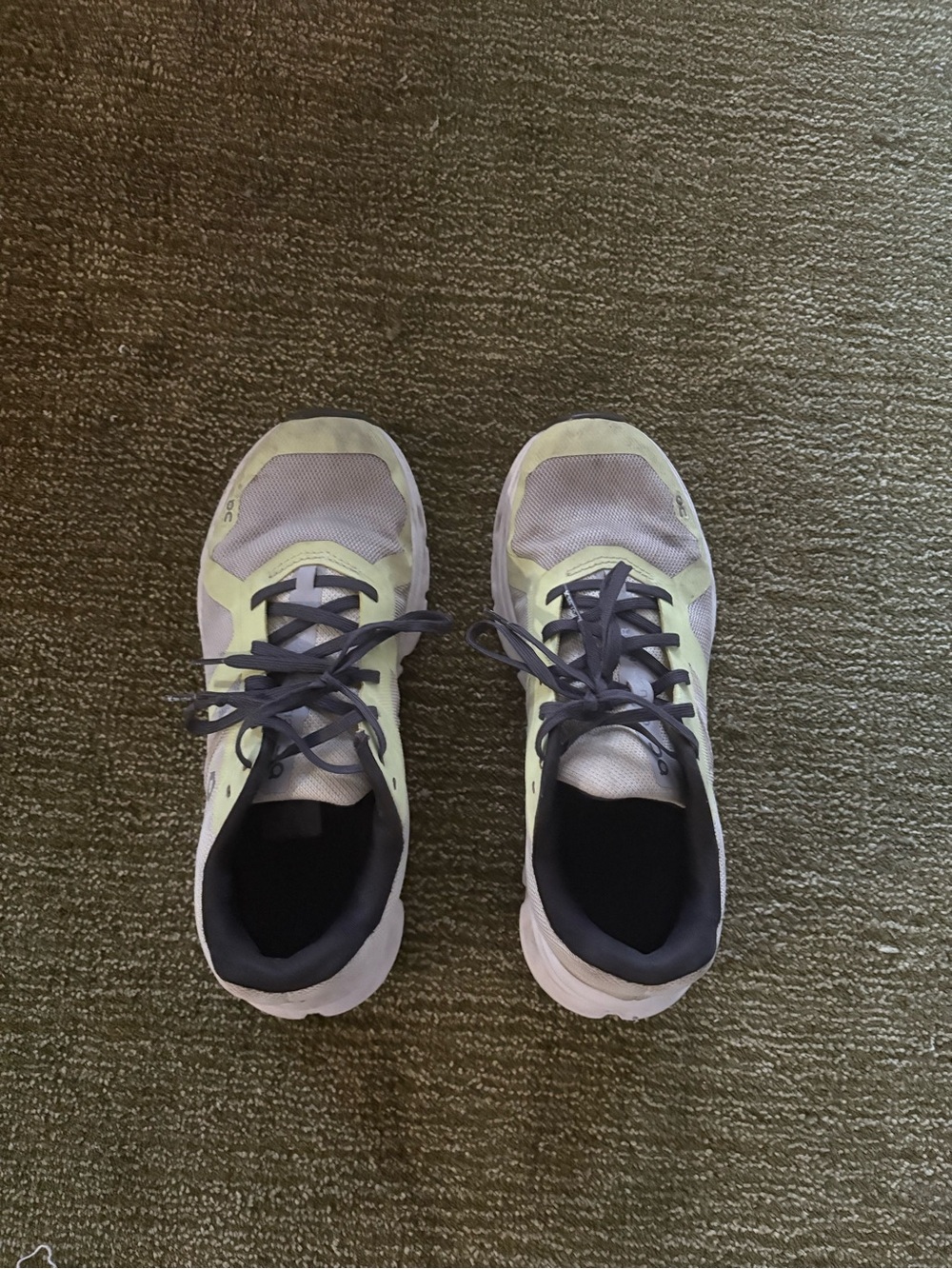 On cloud light Green and Gray Women's Running Sneakers